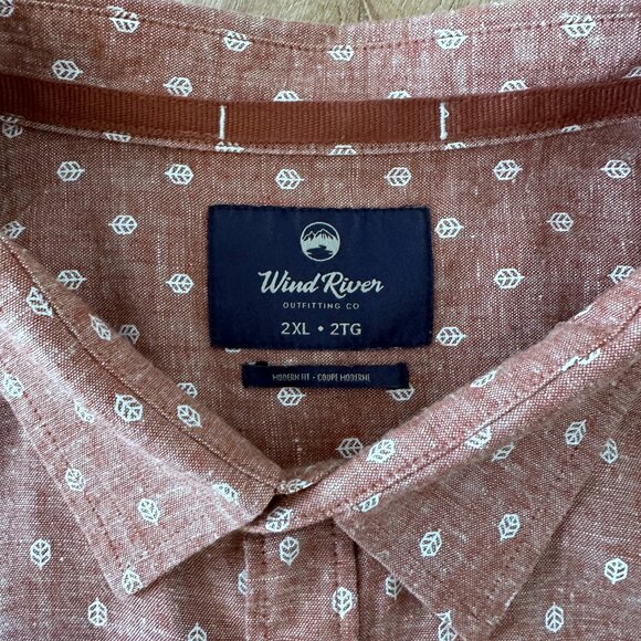 Unisex Short Sleeve Hemp Button Down sz 2XL - Mocha Mousse - Picture 2 of 10